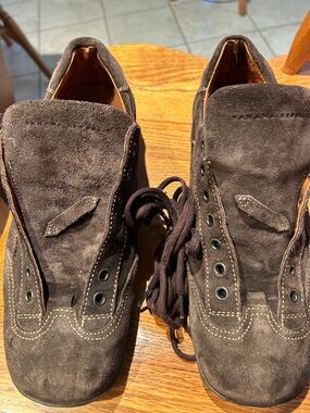 Mens Brown Suede Casual Lace-Up Shoes